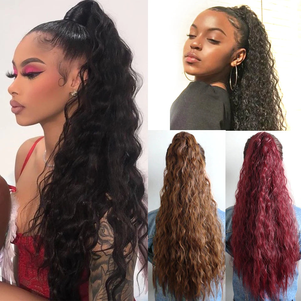 18 Inches Long Afro Curly Ponytail Hair Extensions