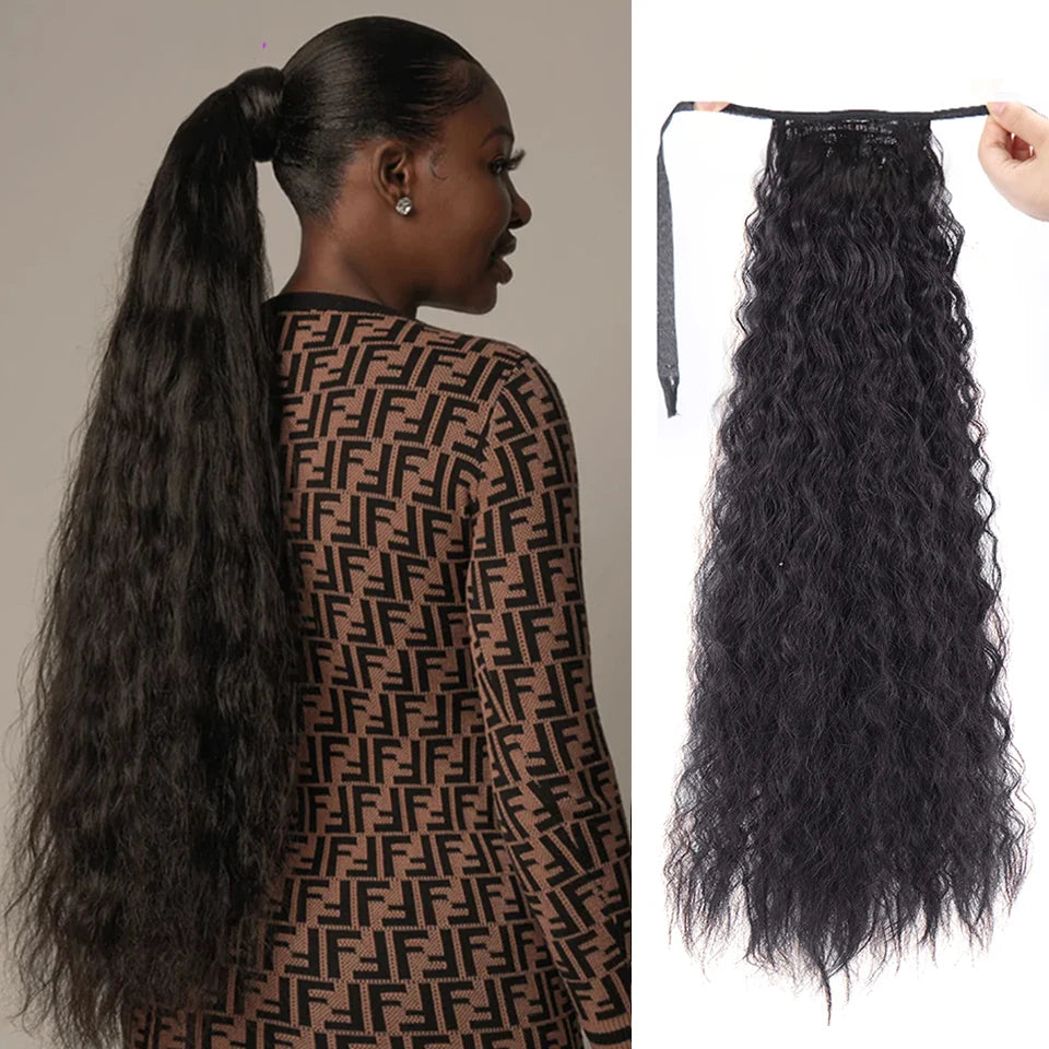 18 Inches Long Afro Curly Ponytail Hair Extensions