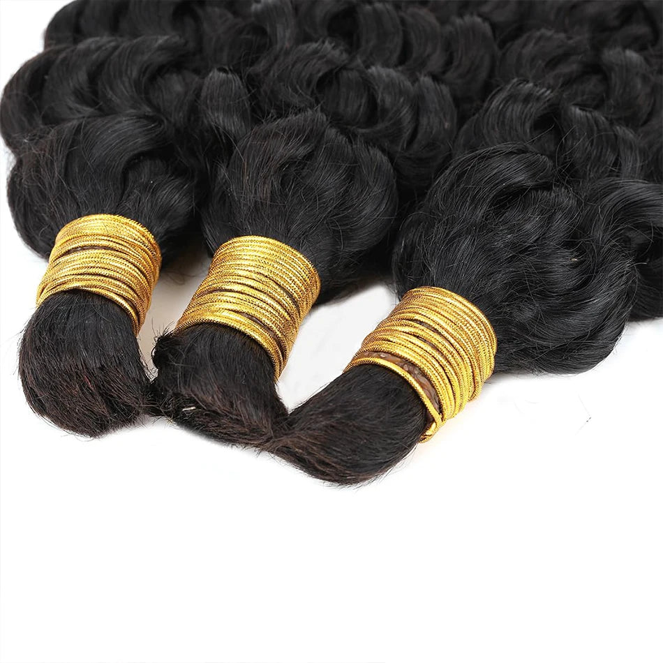 18-32" Hair For Braiding Human Hair Water Wave Braids Hair Full End 1Bundle No Weft