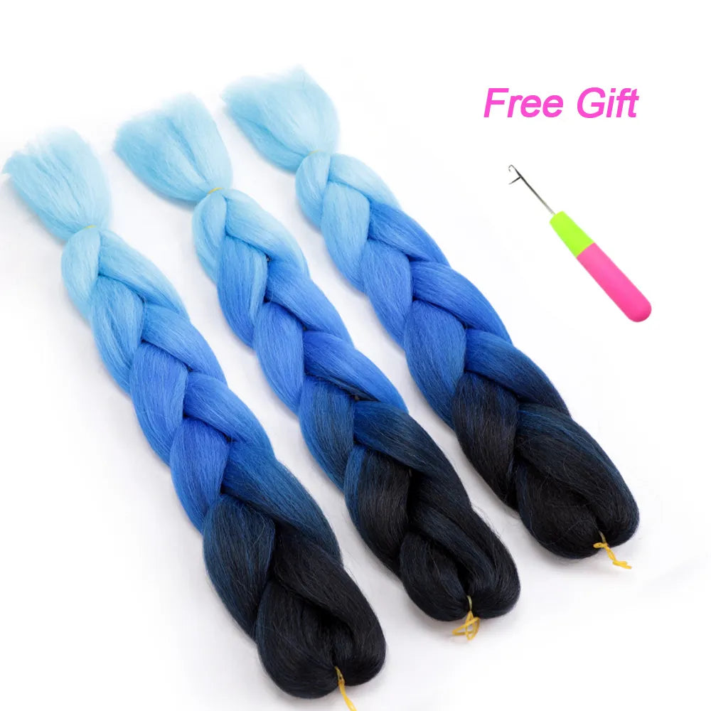 Ombre Jumbo Braiding Hair Extensions 24 Inches