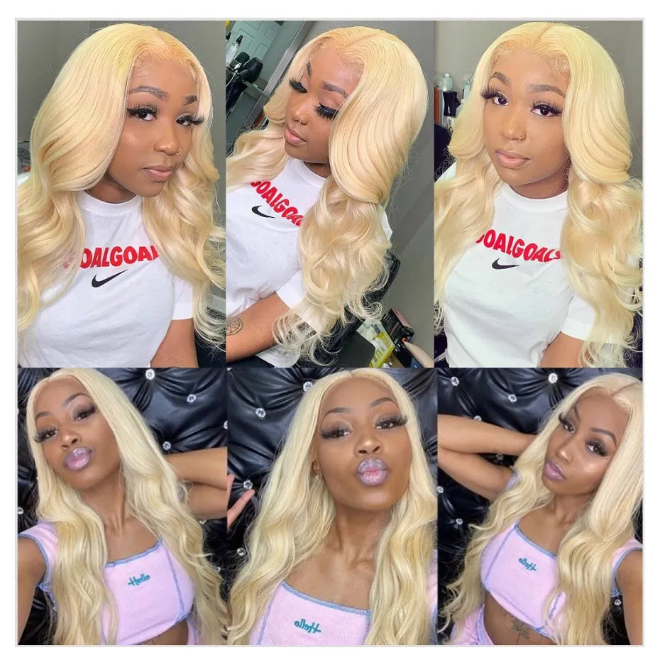 Lace Frontal Wig 613 Blonde Body Wave Wig Preplucked Brazilian