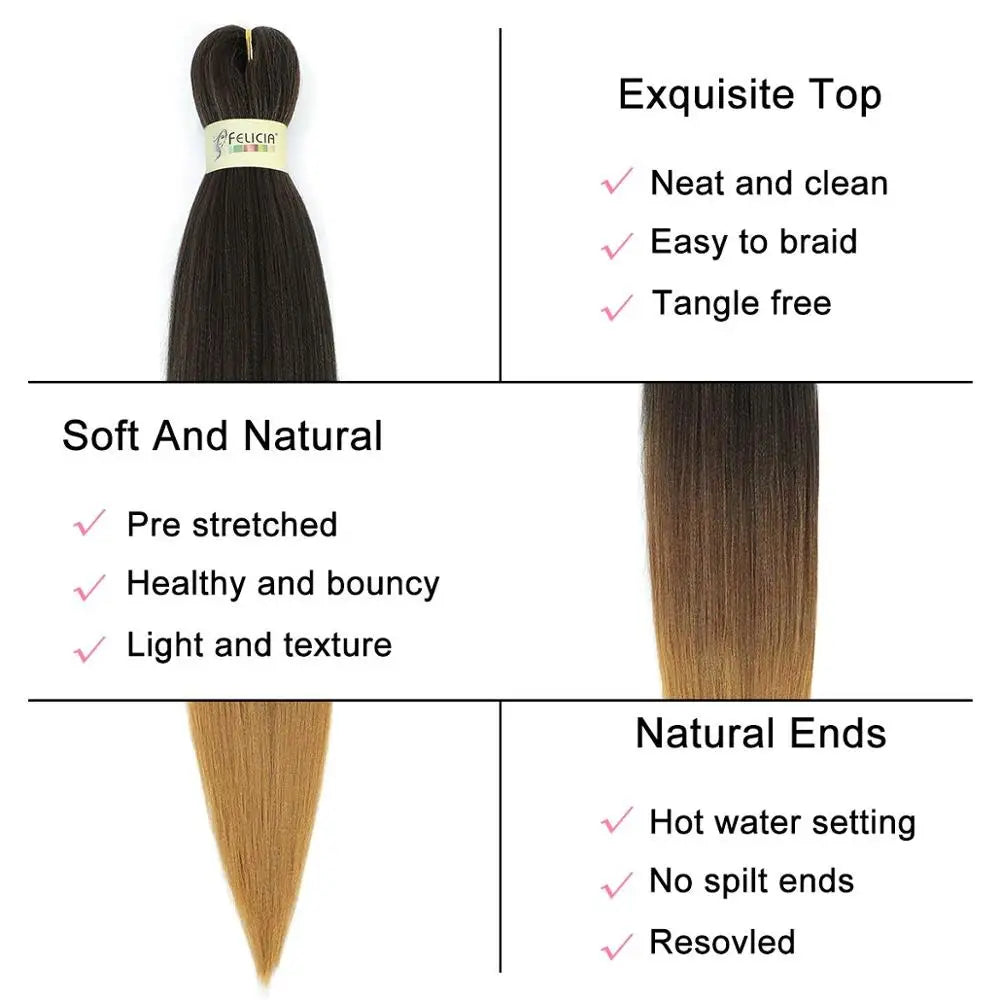 Braiding Hair Pre Stretched Synthetic Braids Extensions