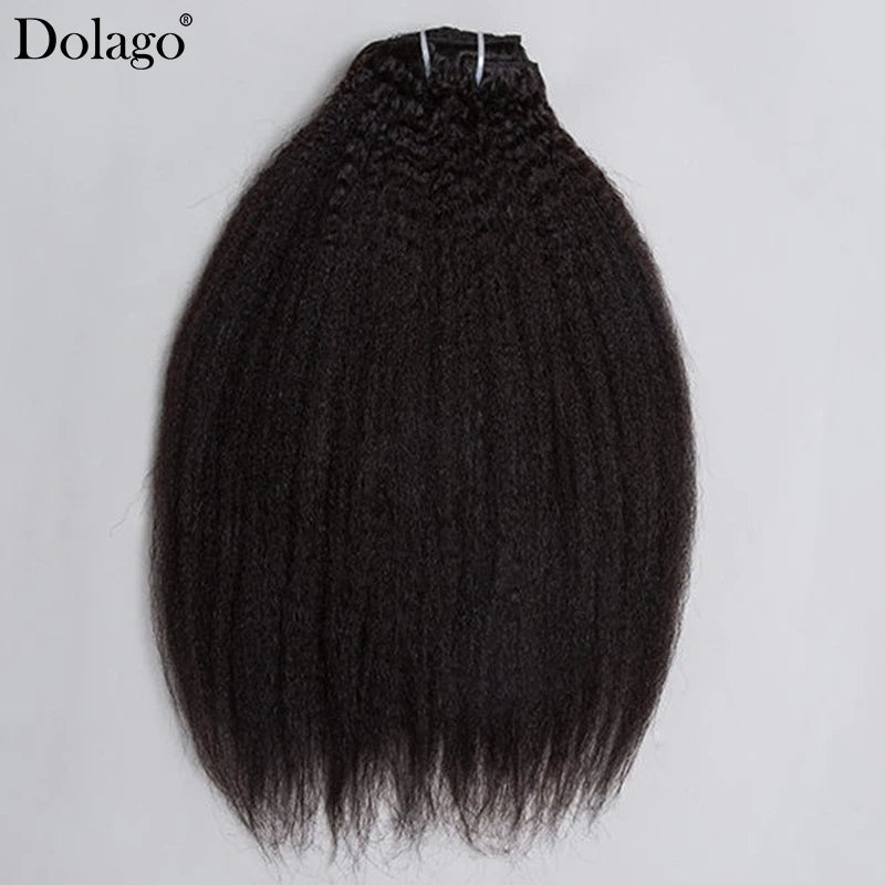 Yaki Kinky Straight Clip In Hair Extensions