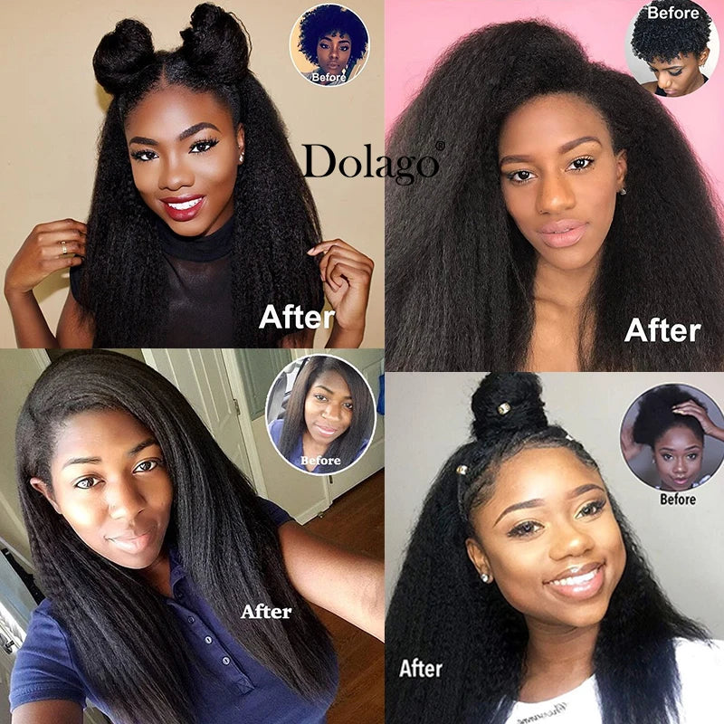 Yaki Kinky Straight Clip In Hair Extensions