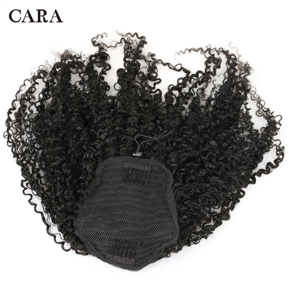 3B 3C Afro Kinky Curly Ponytail Human Hair Extensions