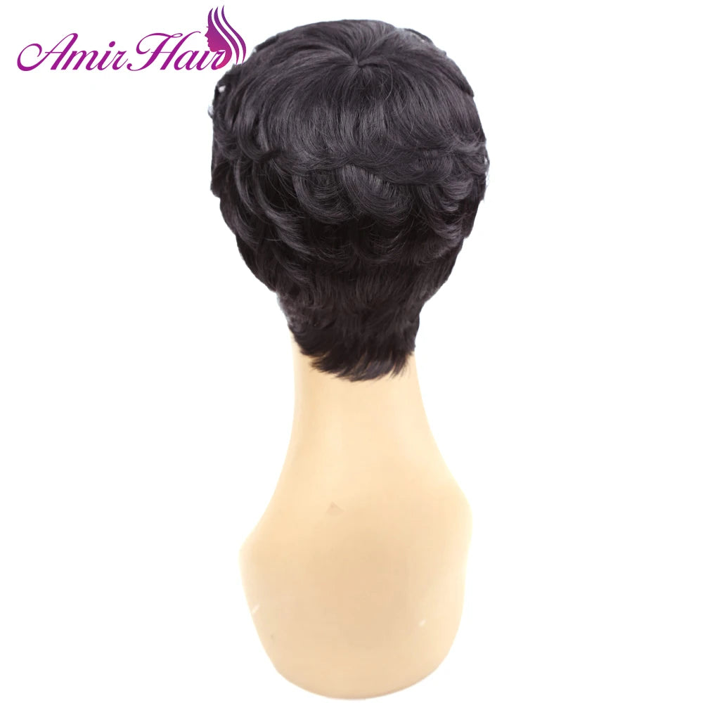 Synthetic Wigs Short Hair Wig Drawstring with combs
