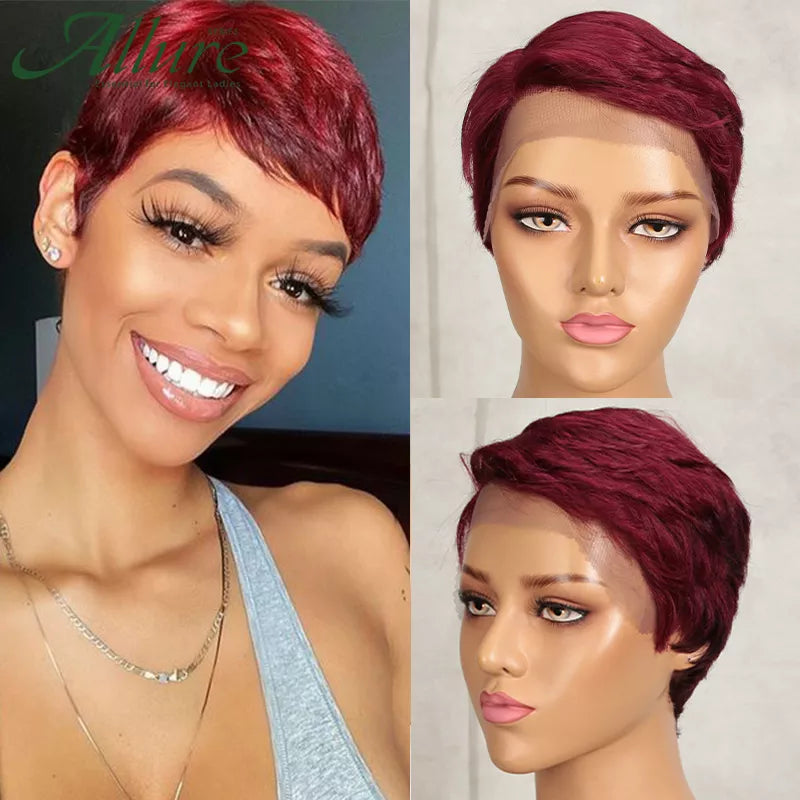 Pixie Cut Human Hair Wig T Part Lace