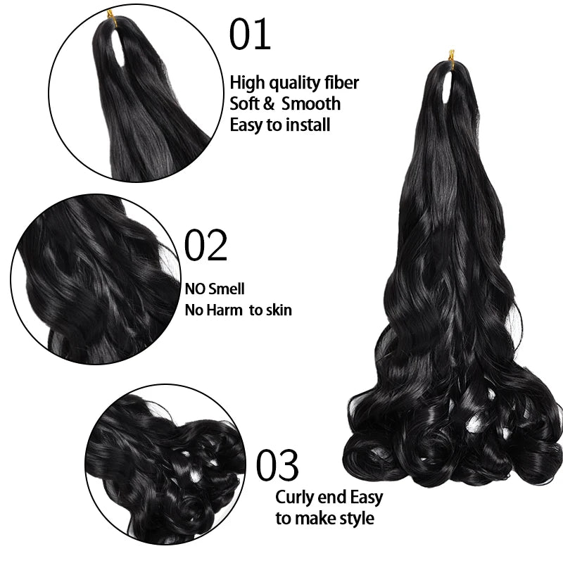 Braiding Hair Extensions French Curls Braid Prestretched Synthetic Spiral Curl Hair Crochet
