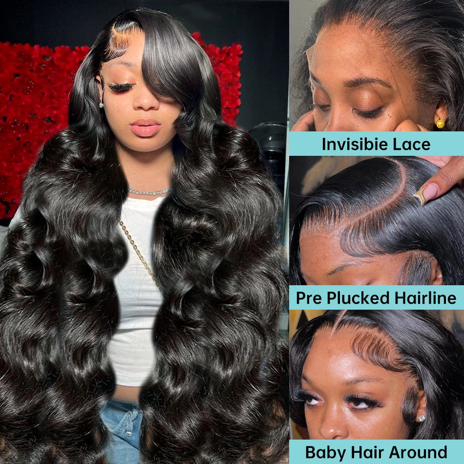 Body Wave Transparent Lace Front Human Hair Wigs Brazilian Remy