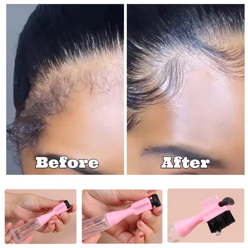 Hair Styling Edge Control Gel With Brush For Baby Hair Portable Tube 10mL