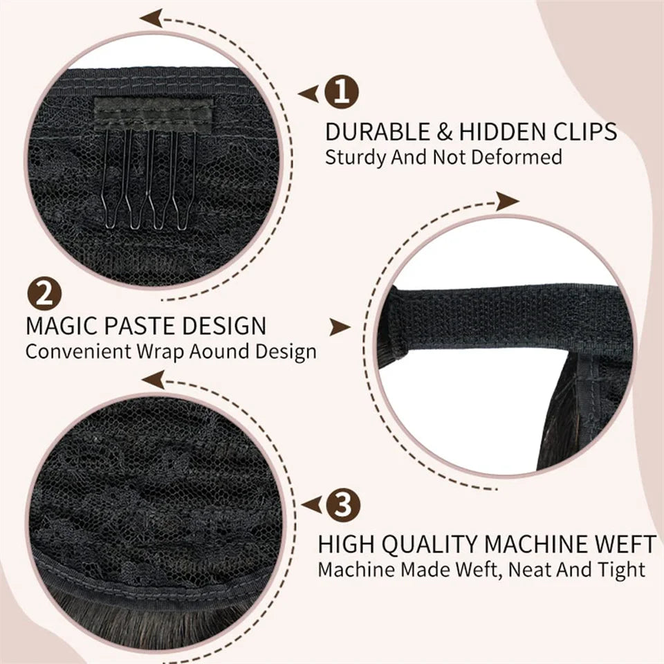 Clip in Ponytail Water Wave Extensions