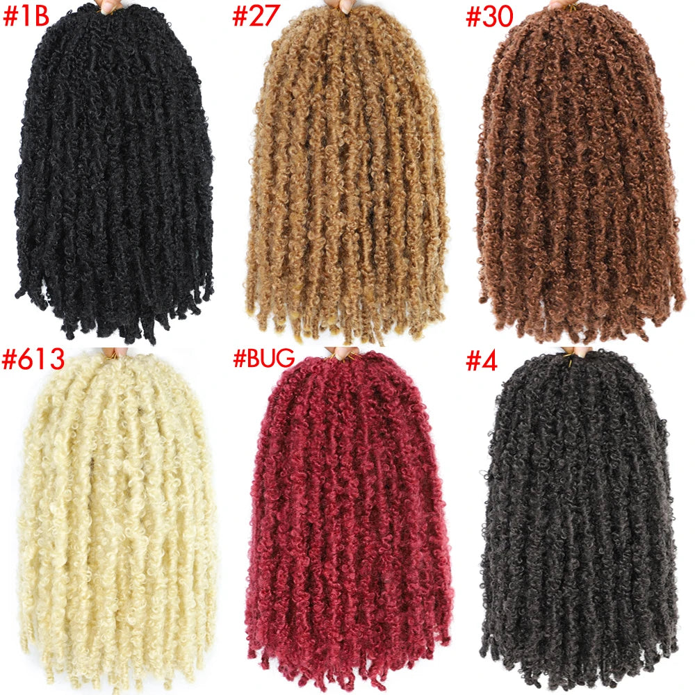 12|14 in Butterfly Soft Faux Locs Crochet Hair Braids Pre looped Distressed Goddess Braids