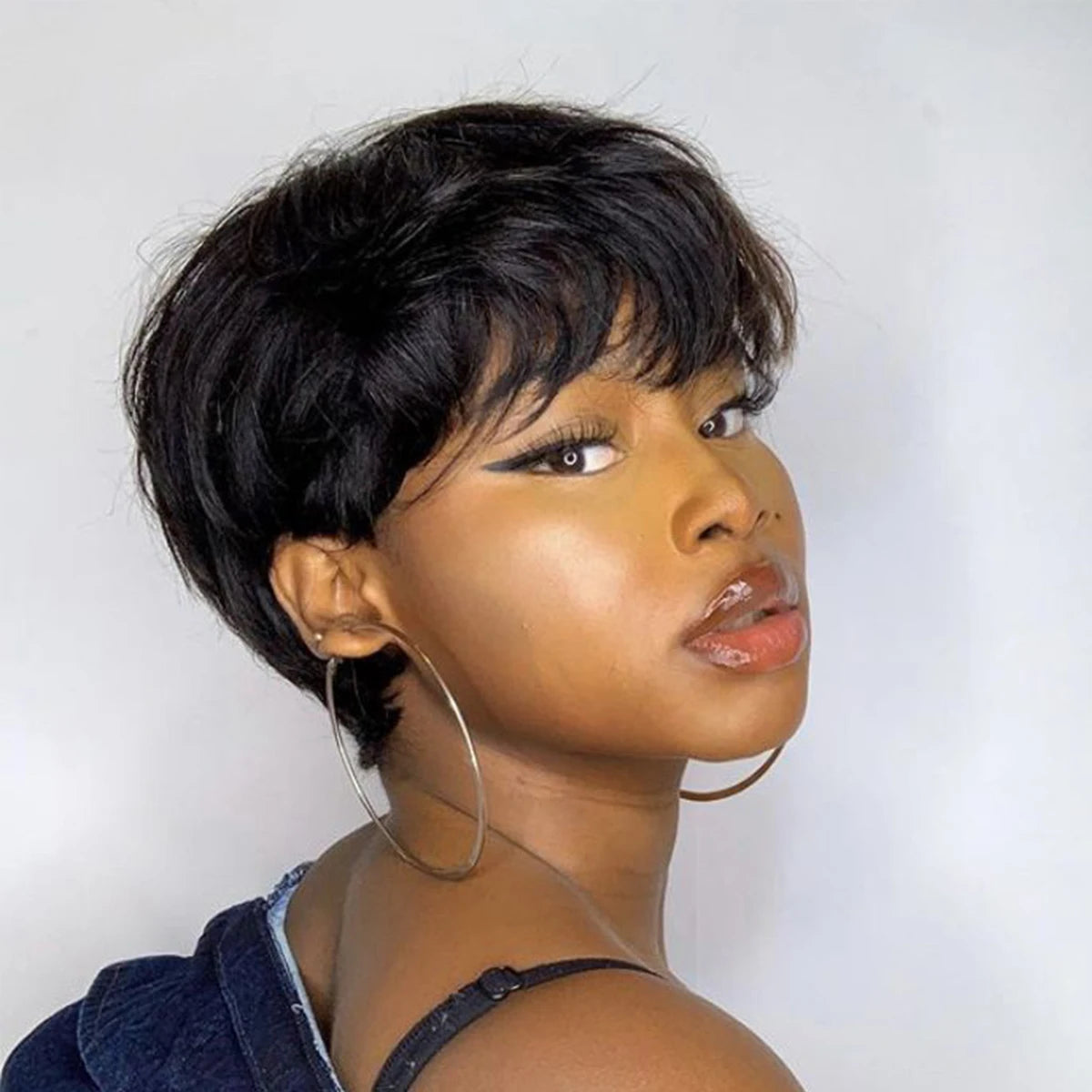 Short Pixie Straight Human Hair Wig