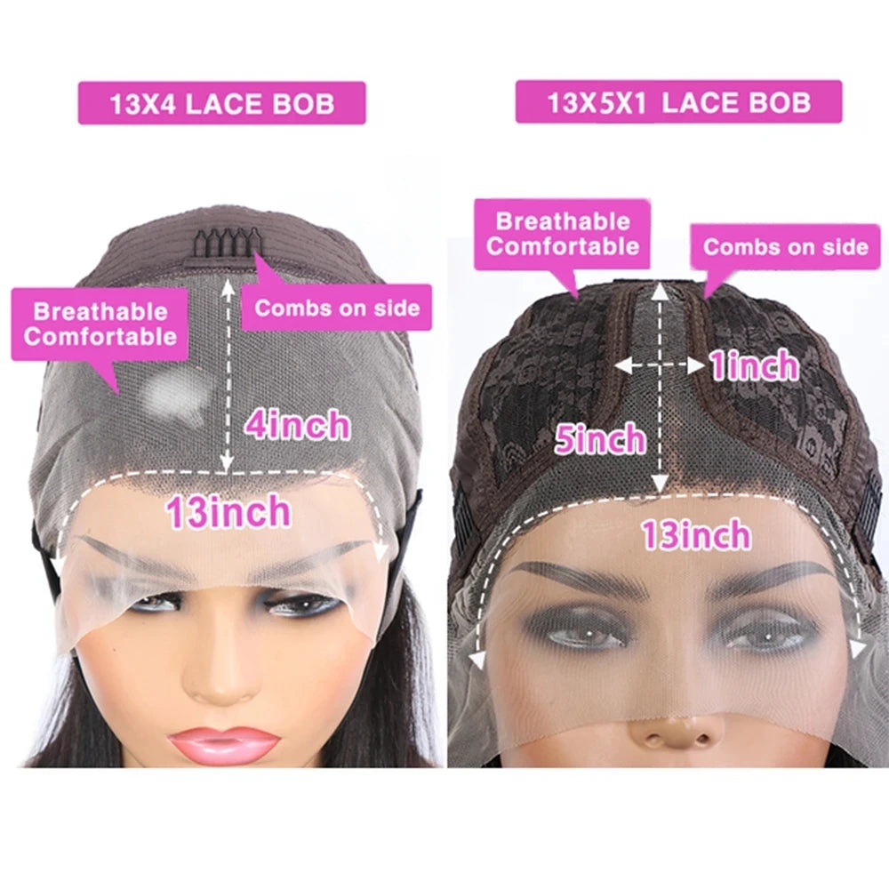 Straight Bob Wigs Lace Front Human Hair