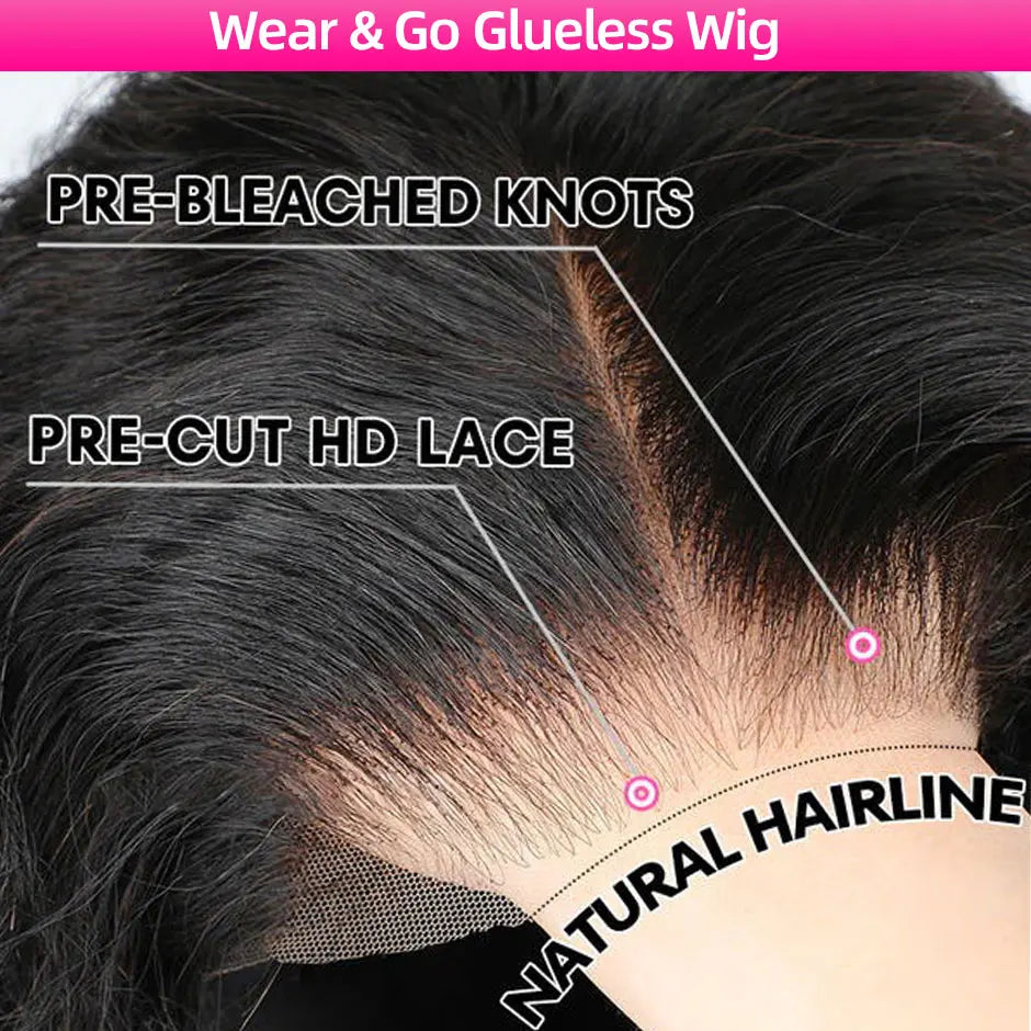 Glueless Malaysian Human Hair Straight HD Lace Wig Preplucked Pre Cut Pre Bleached Knots
