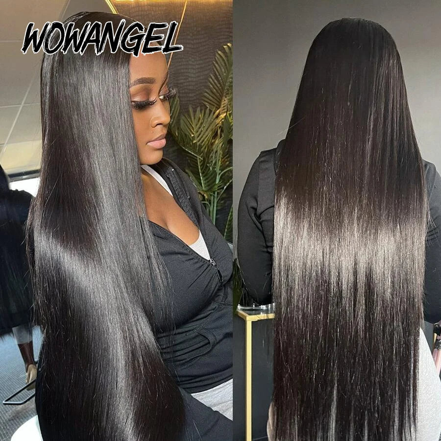 Jet Black Glueless Wigs Human Hair Pre Plucked
