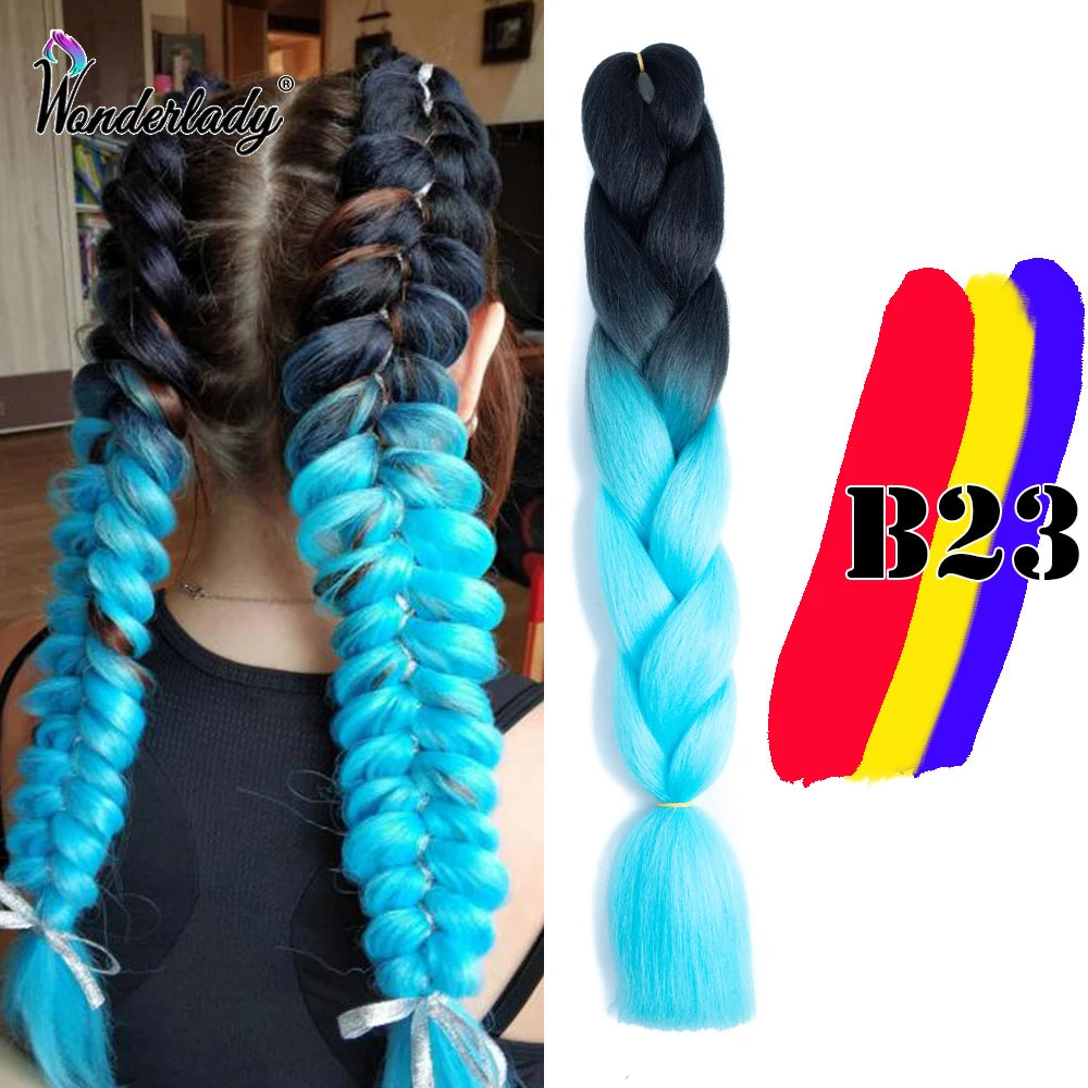 Synthetic Braiding Hair Extensions Packs Ombre Braiding Hair