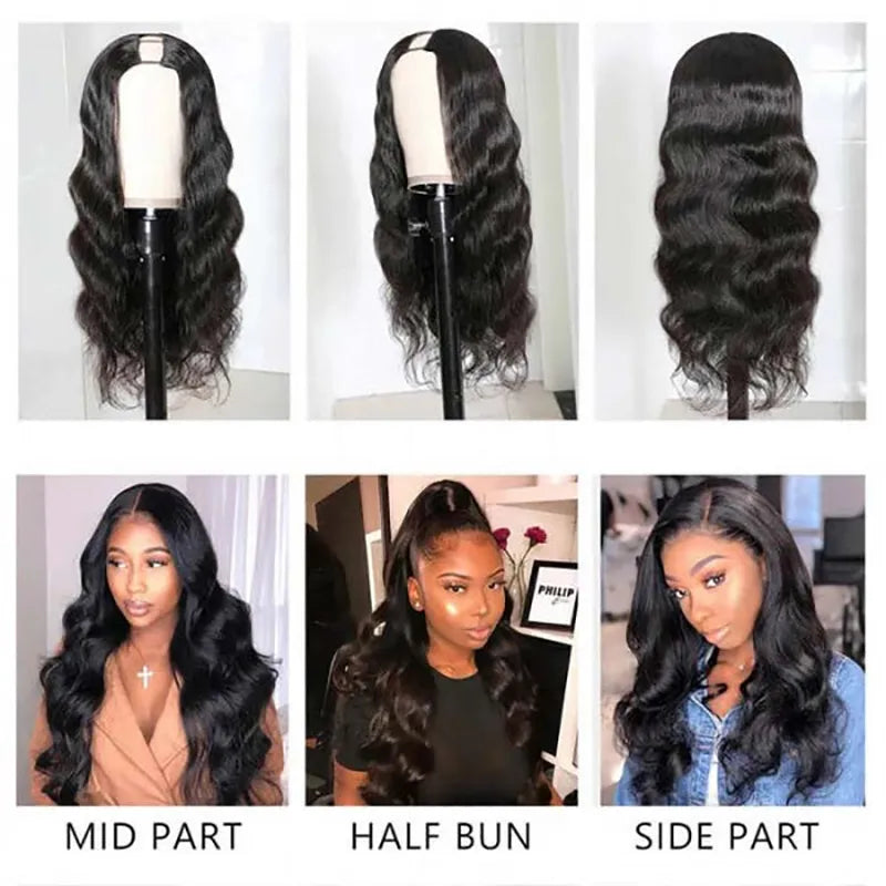 Body Wave V Part Brazilian Wavy Human Hair Wig