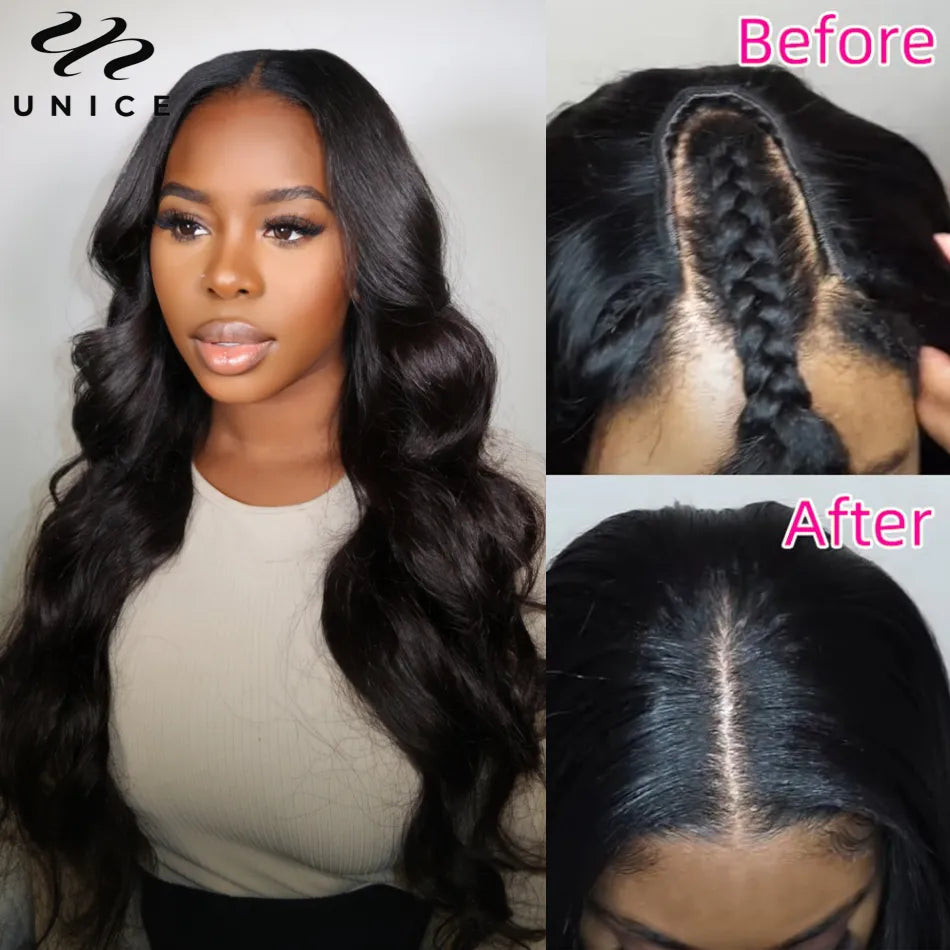 Hair Body Wave U Part Wig / Thin V Part Wig Human Hair