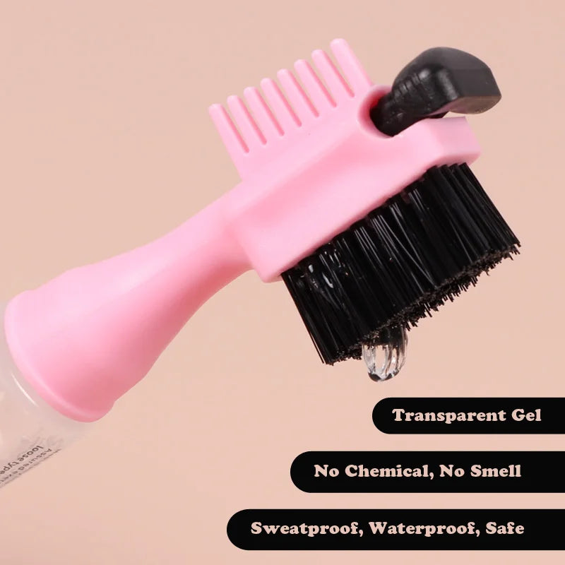 Hair Styling Edge Control Gel With Brush For Baby Hair Portable Tube 10mL