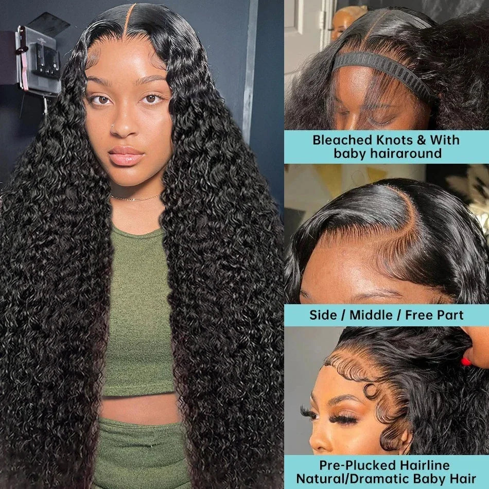 Loose Deep Wave HD Lace Front Wig Brazilian Curly Water Wave Wig (Glueless Option)