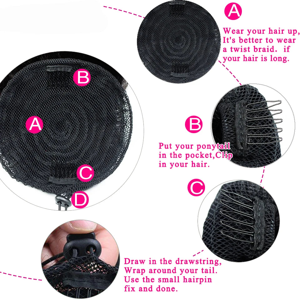 Afro Kinky Curly Ponytail Human Hair