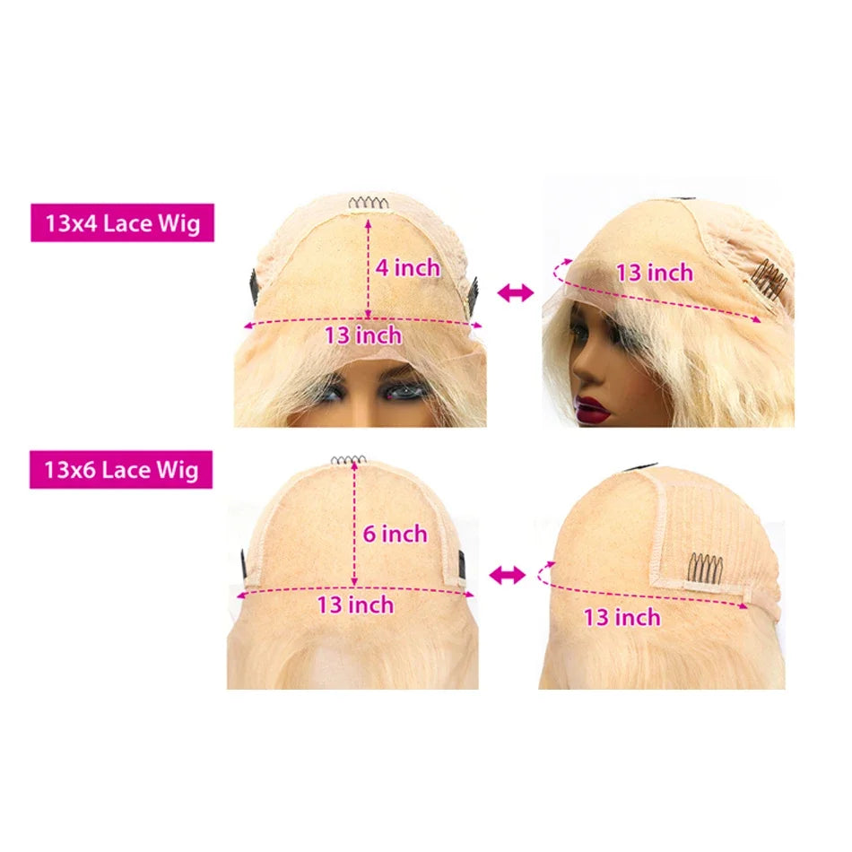 613 Lace Frontal Wig Blonde Straight Brazilian HD Transparent Human Hair