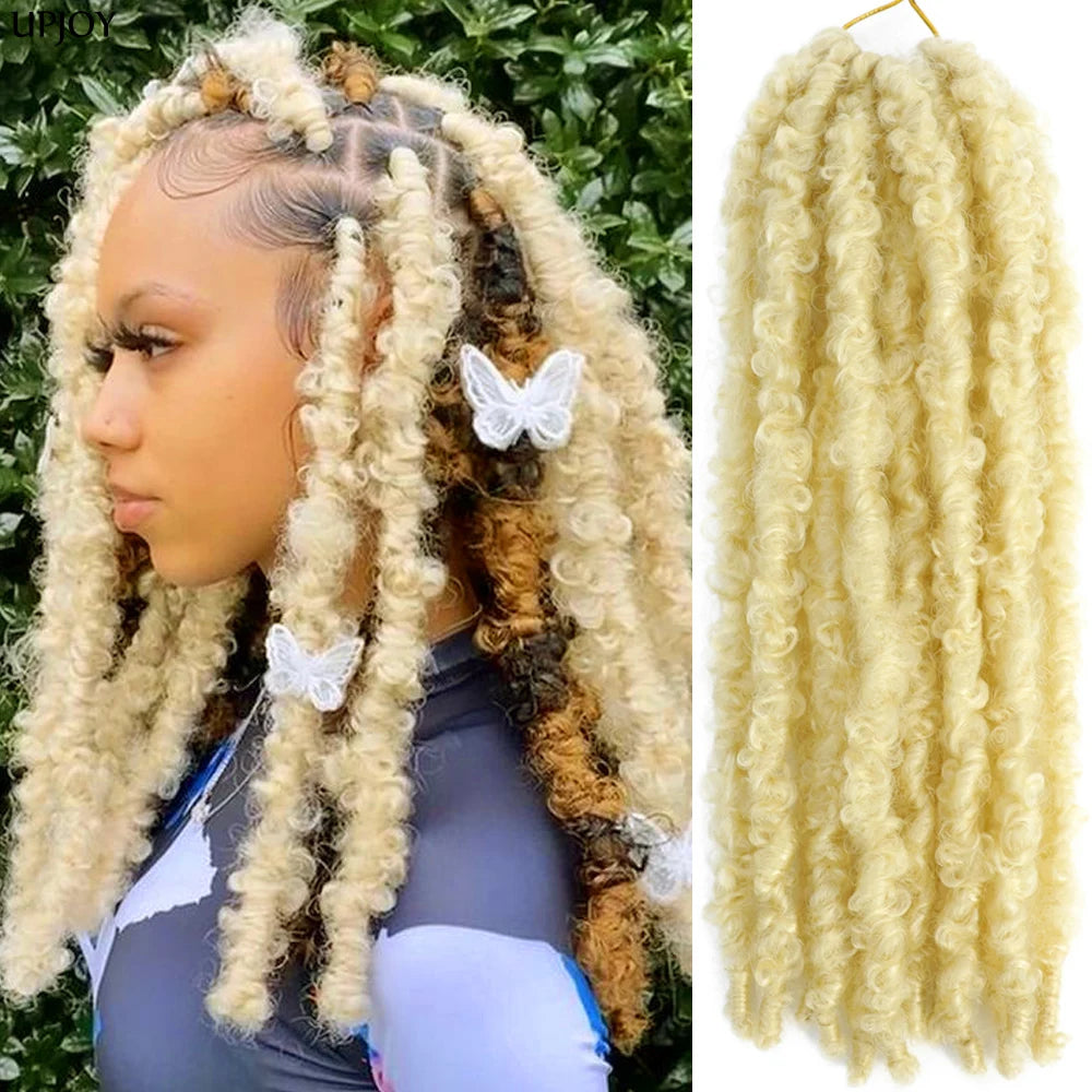 12|14 in Butterfly Soft Faux Locs Crochet Hair Braids Pre looped Distressed Goddess Braids