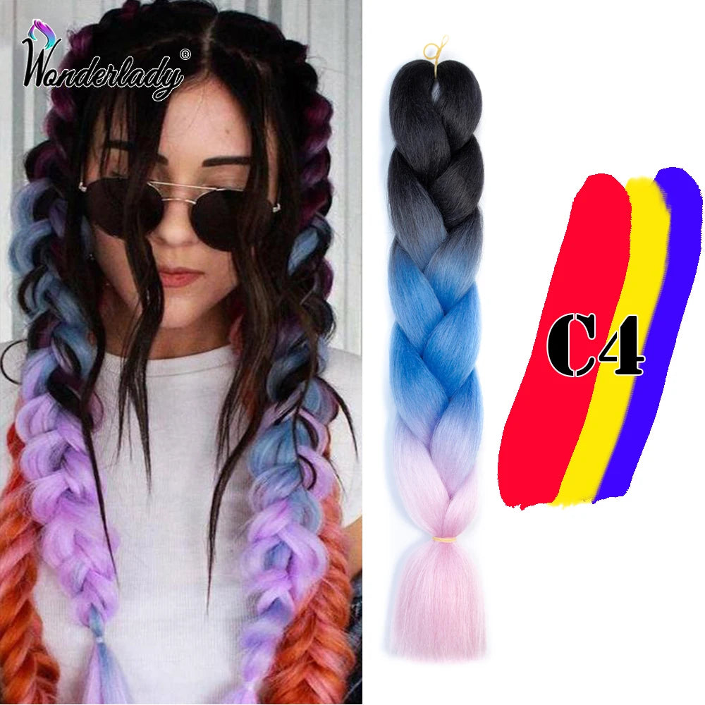 Synthetic Braiding Hair Extensions Packs Ombre Braiding Hair