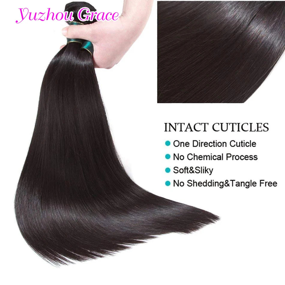 12A Bundles Human Hair Straight Brazilian Raw Hair Bundles Unprocessed Human Hair 3 Bundles Weave