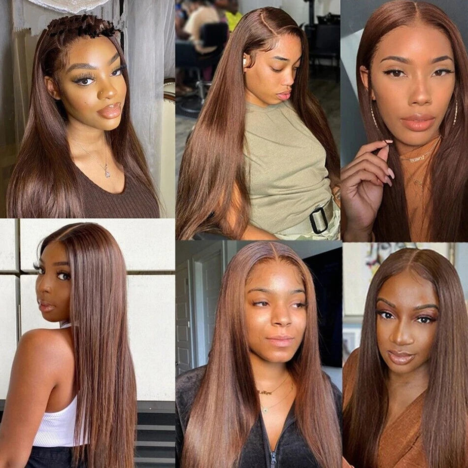 Bone Straight Human Hair Wigs Straight Transparent Lace Front Closure Wig