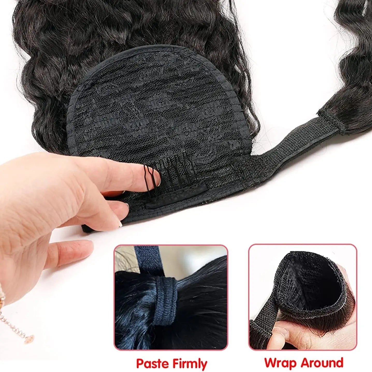 Clip in Ponytail Water Wave Extensions