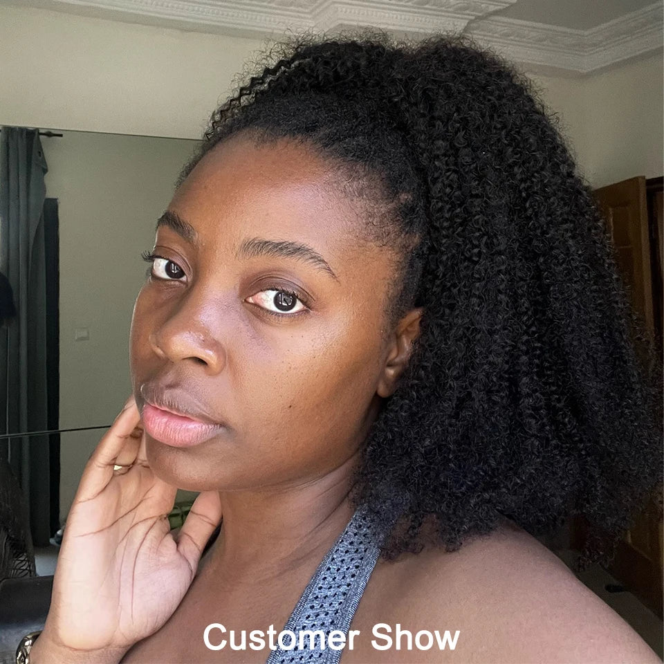Afro Kinky Curly Ponytail Human Hair