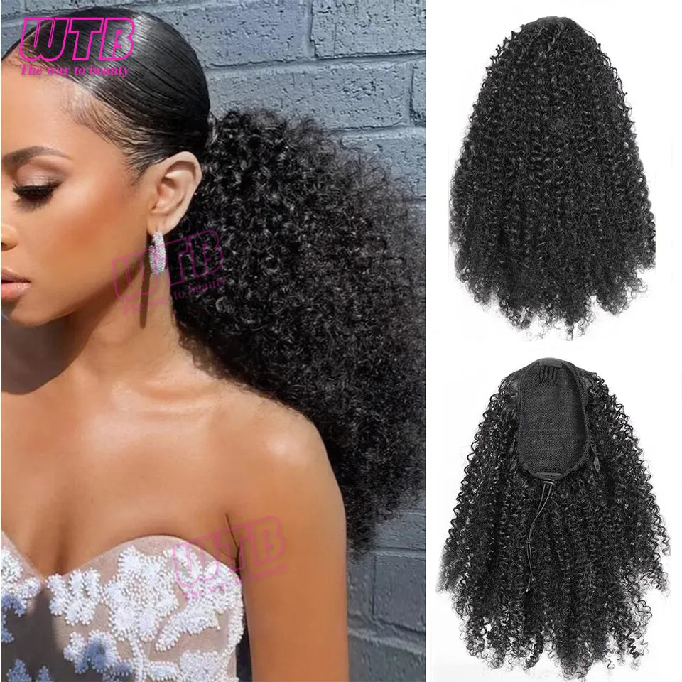 Synthetic Kinky Curly Ponytail Extensions