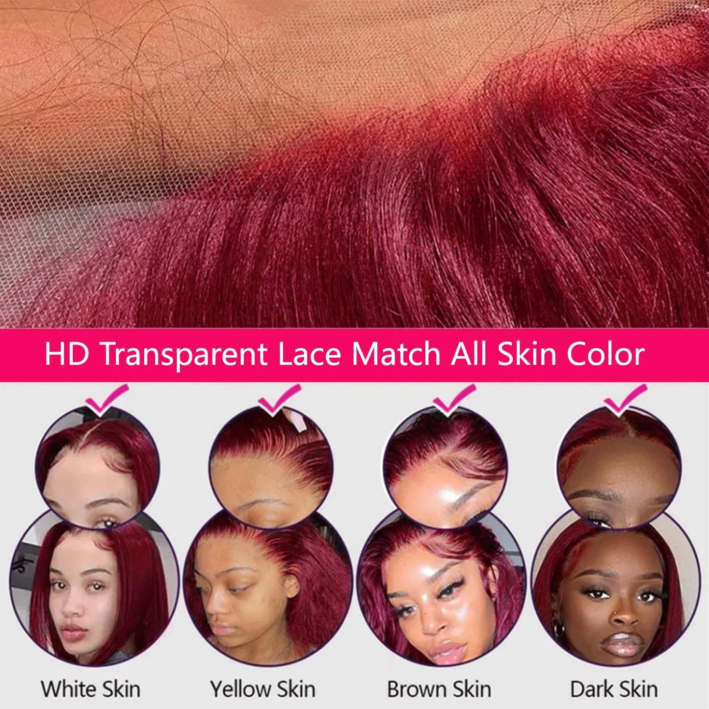 Glueless Wigs Human Hair Pre Cut Brazilian 99j Burgundy Body Wave Preplucked