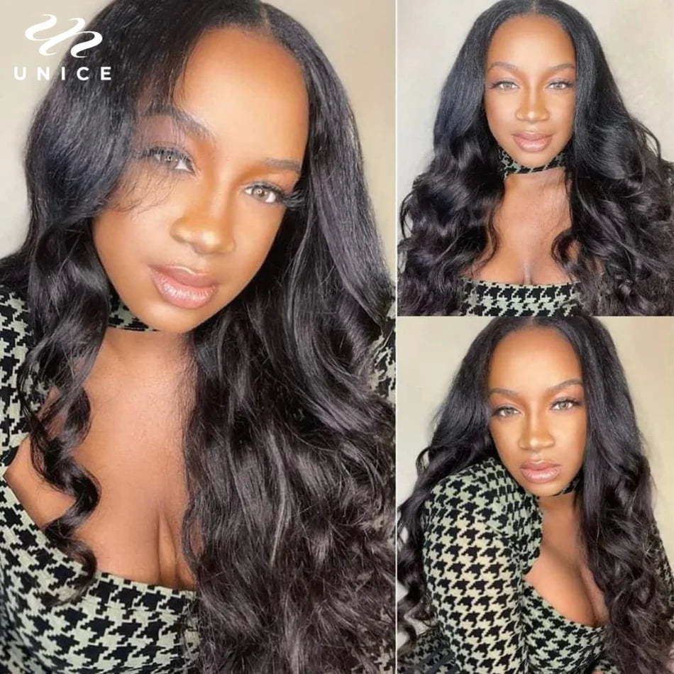 Hair Body Wave U Part Wig / Thin V Part Wig Human Hair