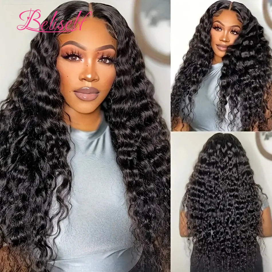 Loose Deep Wave Lace Frontal Wig Brazilian Remy Hair Natural Hairline