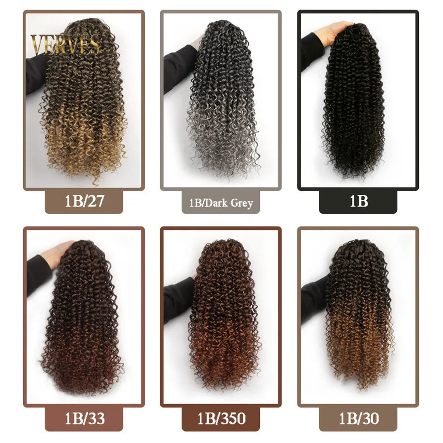 Synthetic Drawstring Puff Ponytail Afro Curly