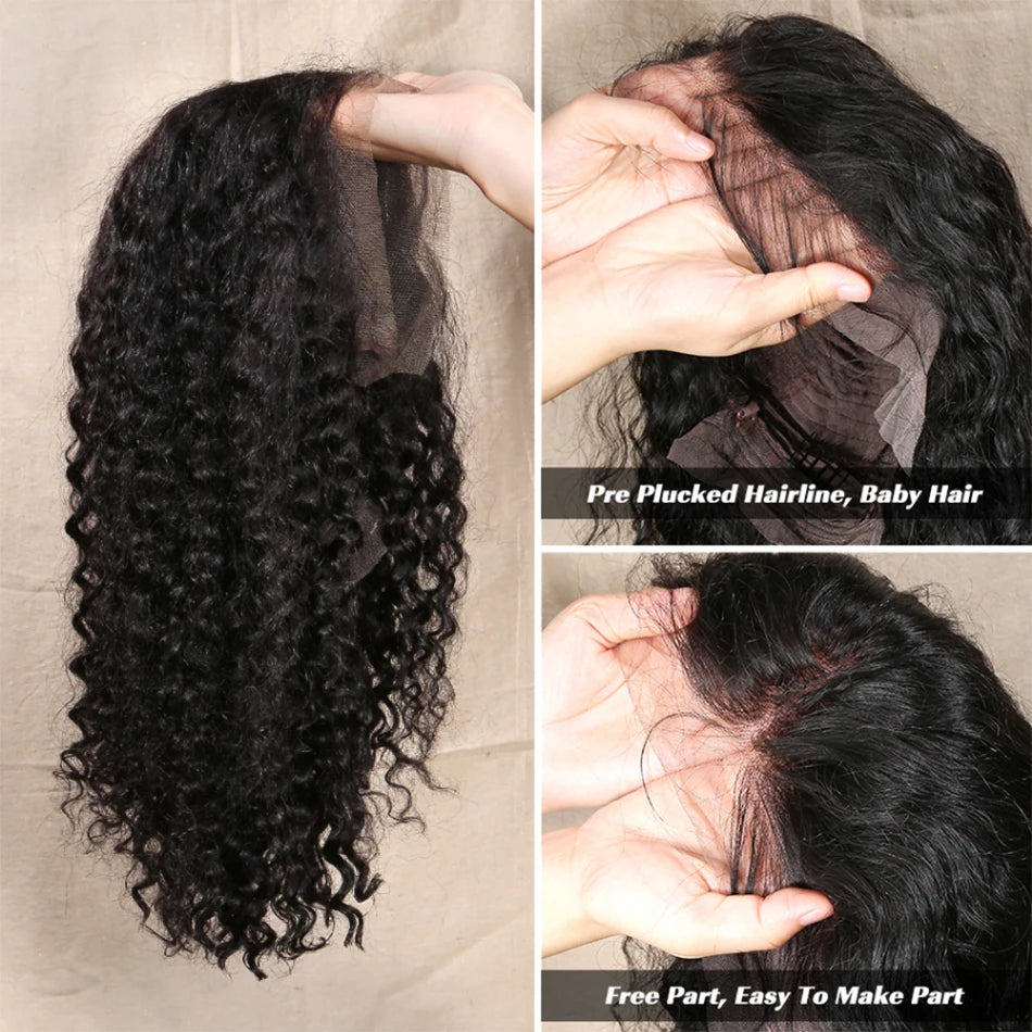 Malaysian Kinky Curly Lace Front Human Hair Wigs Short Curly Bob Wig PrePlucked