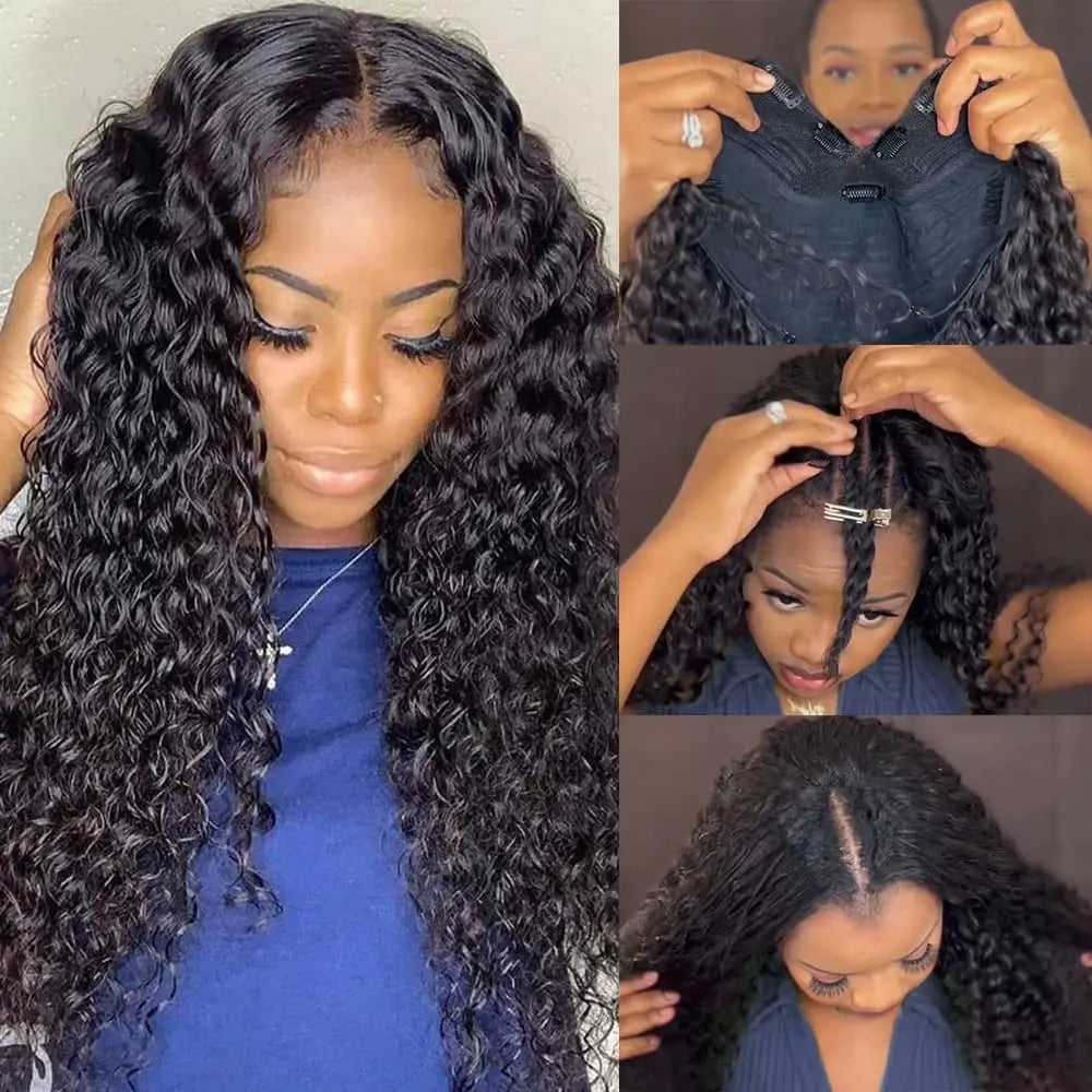 V Part Wig Brazilian Human Hair