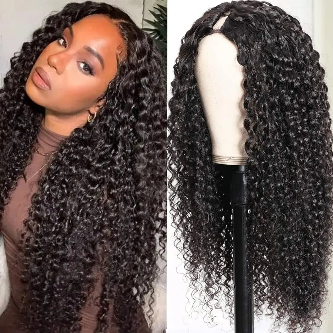 V Part Wig Brazilian Human Hair