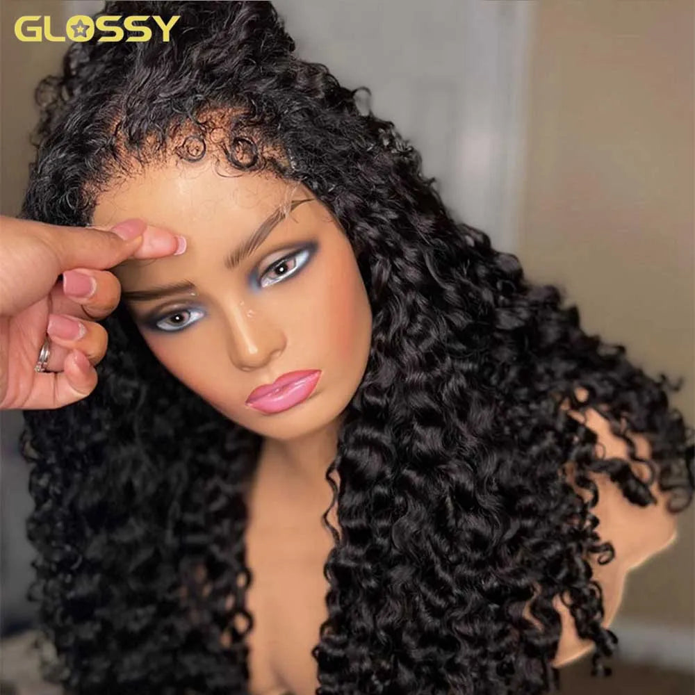 Water Deep Wave Frontal Wig Glueless Hd Transparent 4c Edges Human Hair