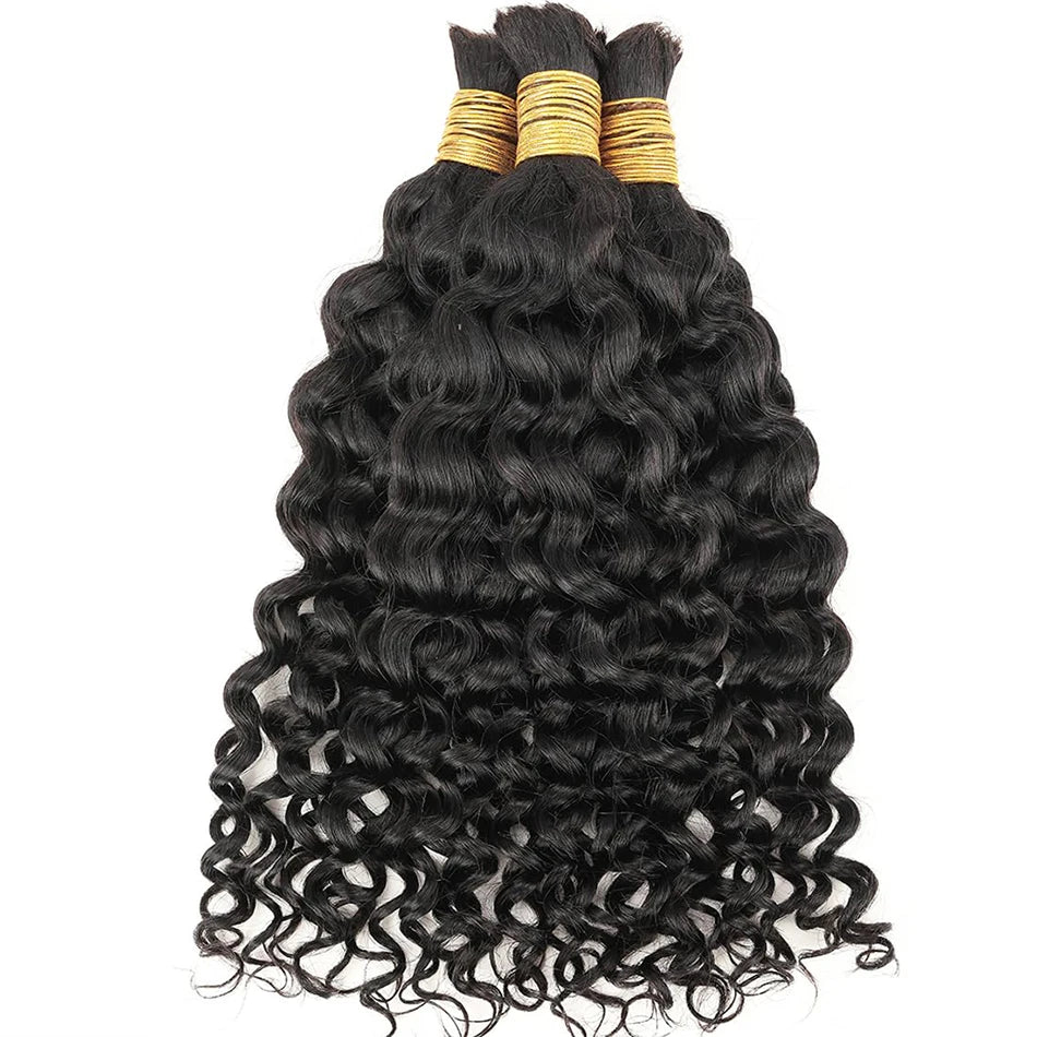 18-32" Hair For Braiding Human Hair Water Wave Braids Hair Full End 1Bundle No Weft