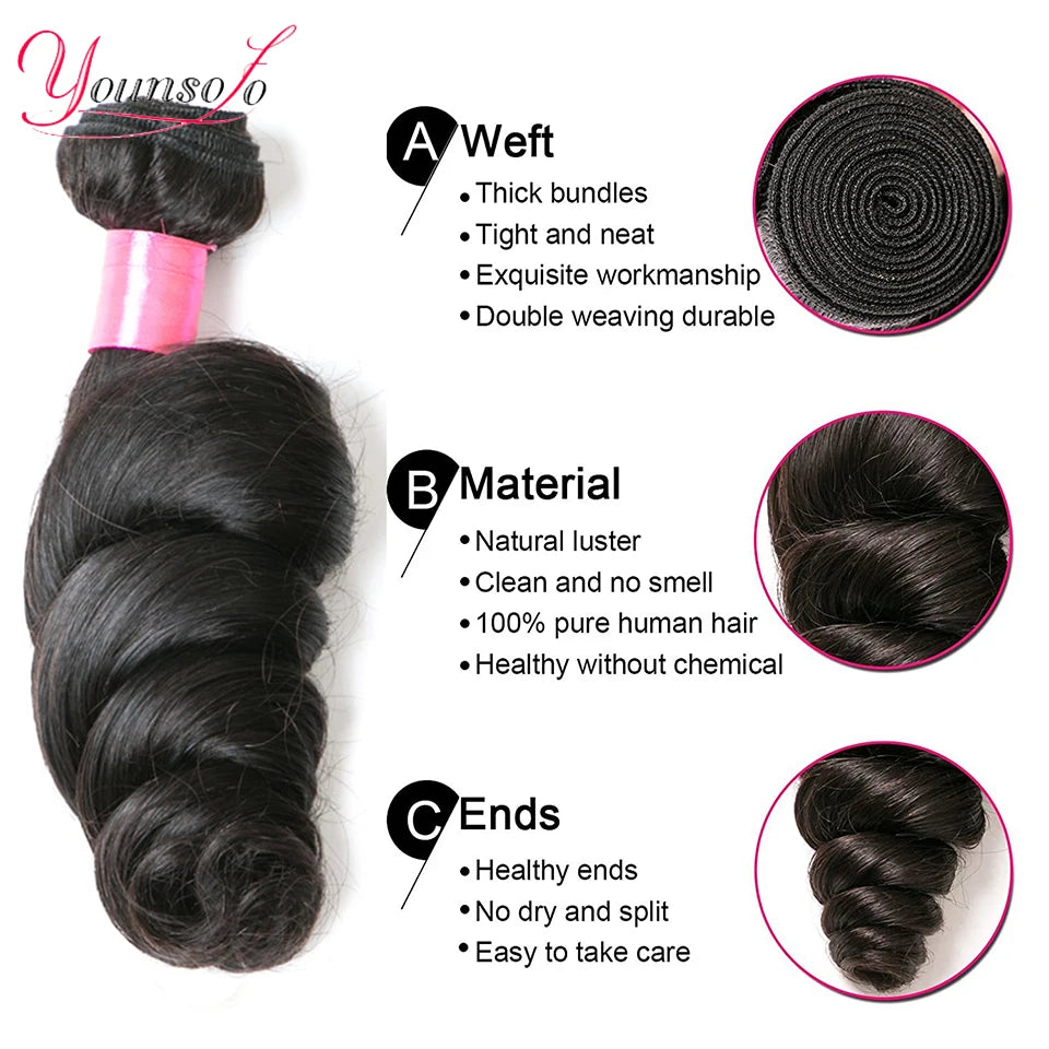 Loose Wave Bundles Brazilian Human Hair Loose Weave Bundles Extensions
