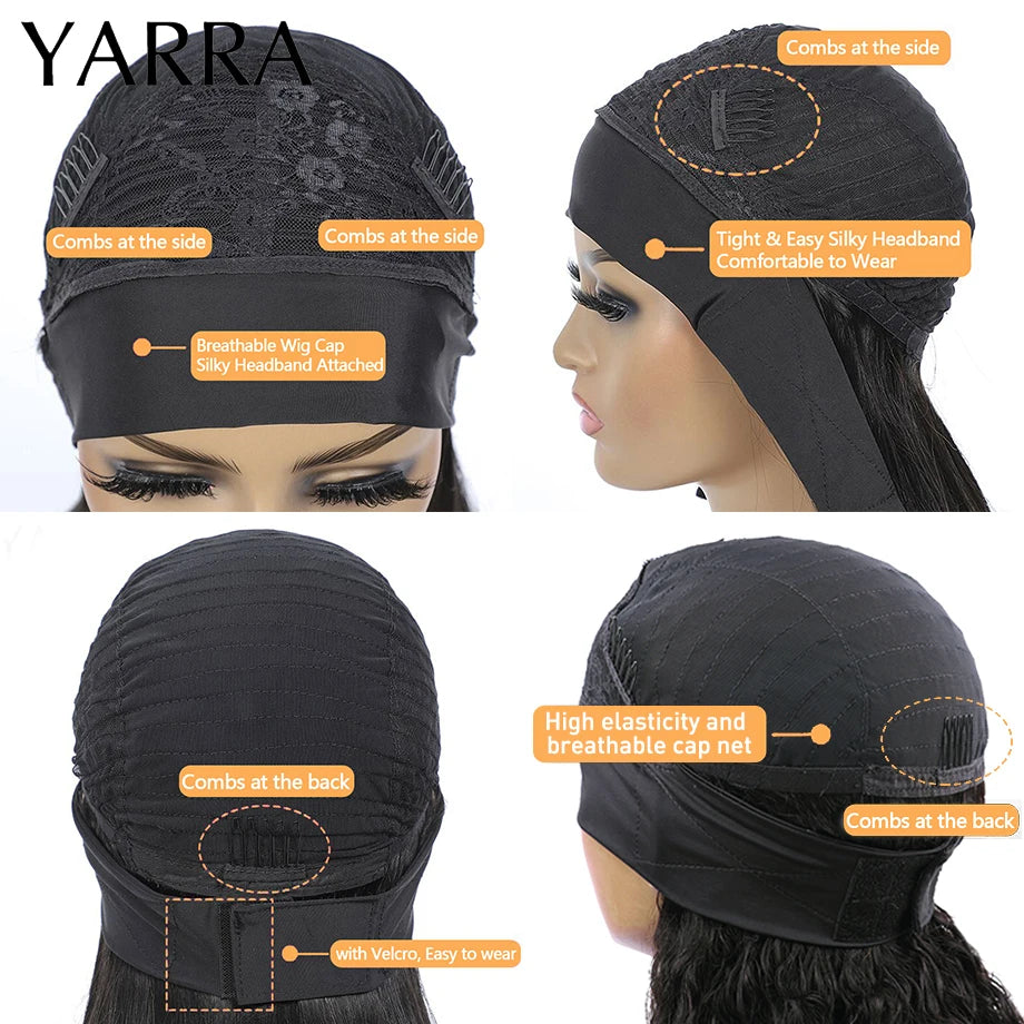 Brazilian Kinky Curly Headband Wig Human Hair Glueless