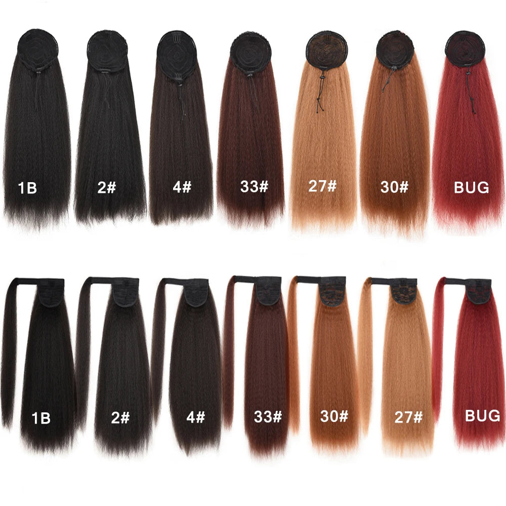 Synthetic Long Afro Puff Ponytail Kinky Natural