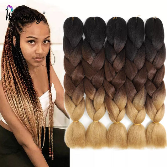Synthetic Braiding Hair Extensions Packs Ombre Braiding Hair