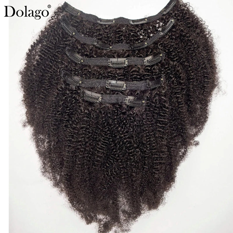 Kinky Curly Clip Ins 4B 4C Human Hair