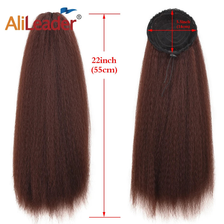 Synthetic Long Afro Puff Ponytail Kinky Natural