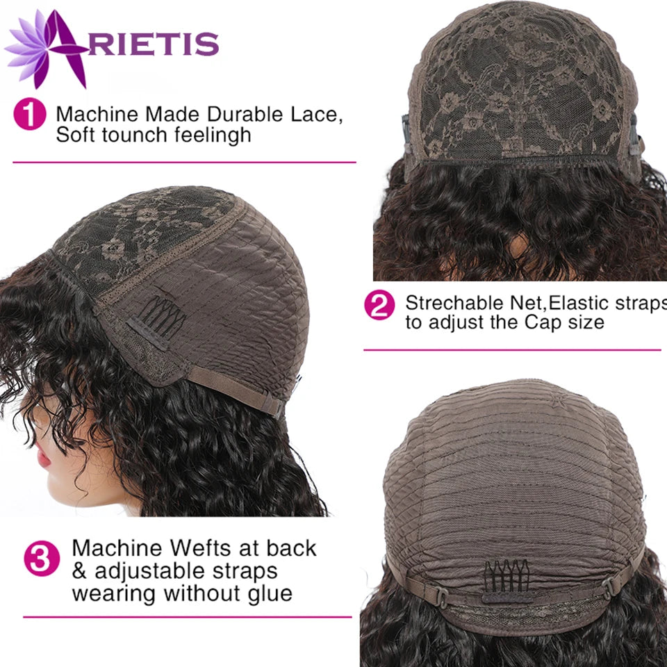 Afro Kinky Curly Wig With Bangs Glueless